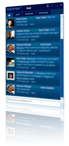 yammer screenshot of profiles