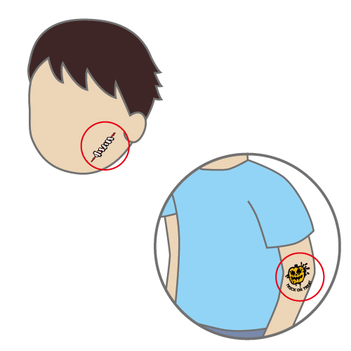 ゾンビメイク タトゥーシール 画像スライド-4