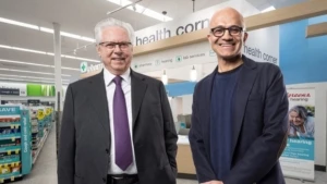 Stefano Pessina, CEO Walgreens Boots Alliance, und Satya Nadella, CEO Microsoft