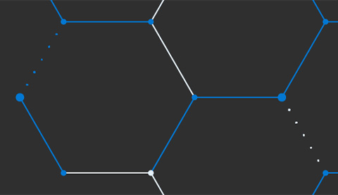 Hexagons aus grauem Hintergrund