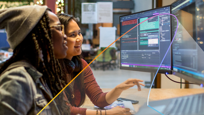 Two developers collaborate on a project