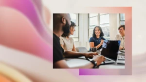 A group of people sitting around a table