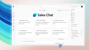 A screenshot of the Sales Chat UI