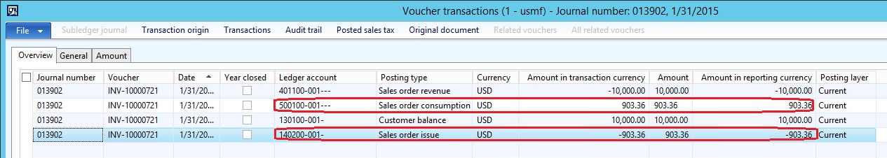 Voucher transactions.