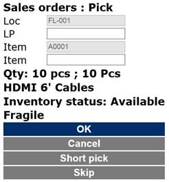 Performing a pick on a fragile item.