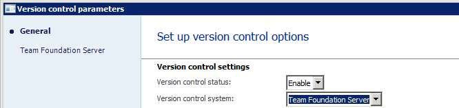 Version control parameters.