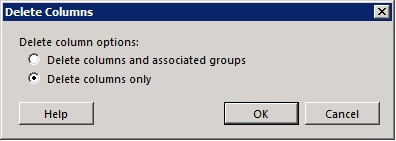 Selecting delete columns only.
