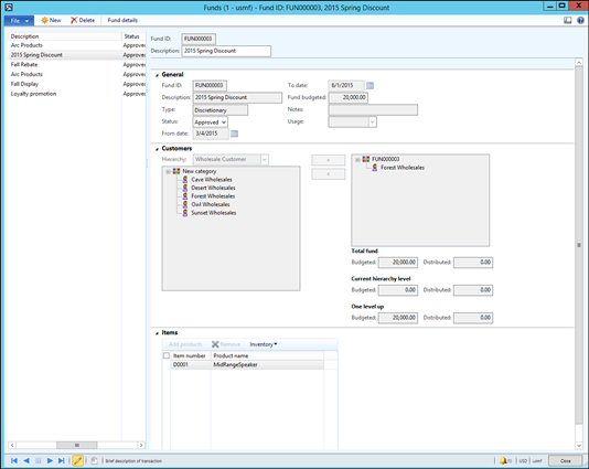 Selecting a customer hierarchy.