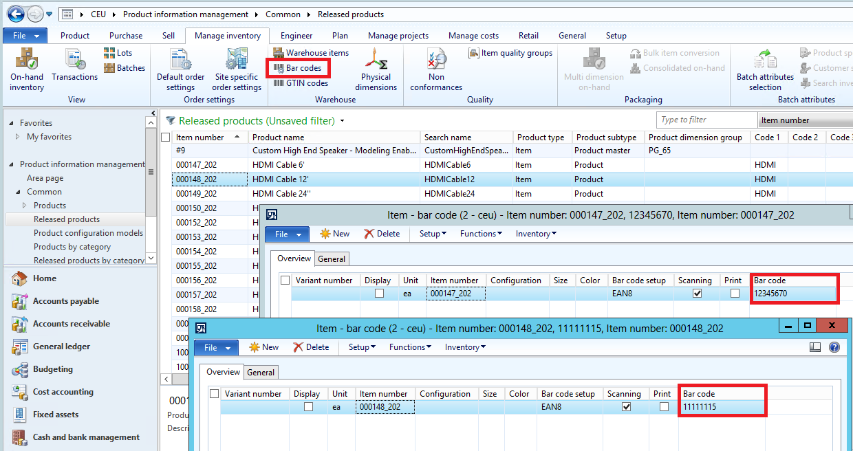 Product information management module.