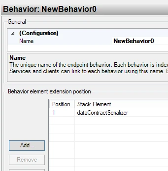 New endpoint behavior configuration.