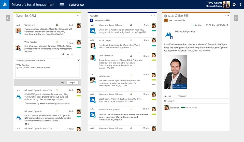 Microsoft social engagement center.