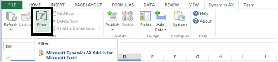 Excel sheet filter option