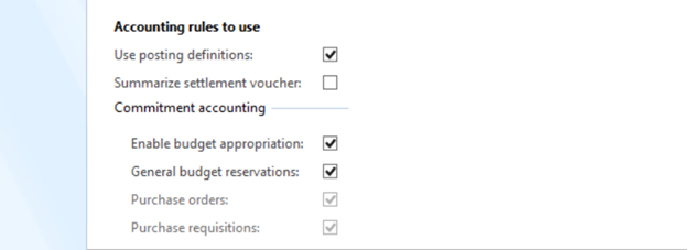 Accounting rules to use.
