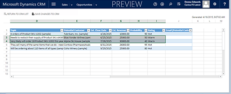 Adding and changing a probability rating.