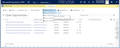 Microsoft Dynamics CRM opportunity view.