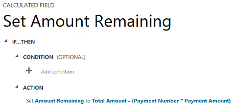 Set amount remaining.