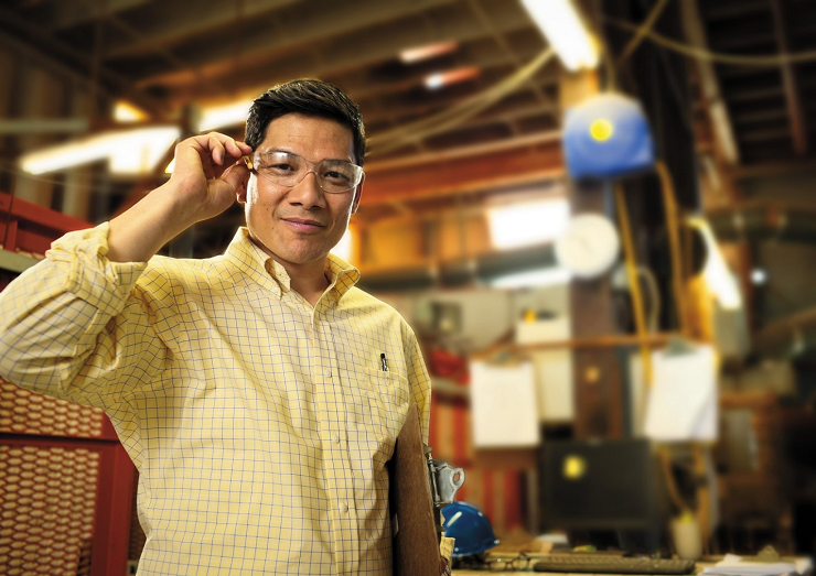 a man and a woman standing in a room
