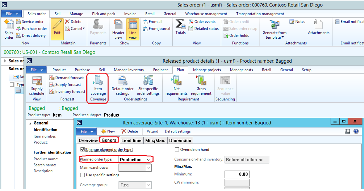 Sales order item coverage.