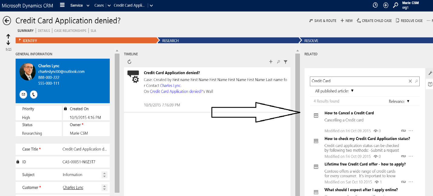 Search knowledge articles.