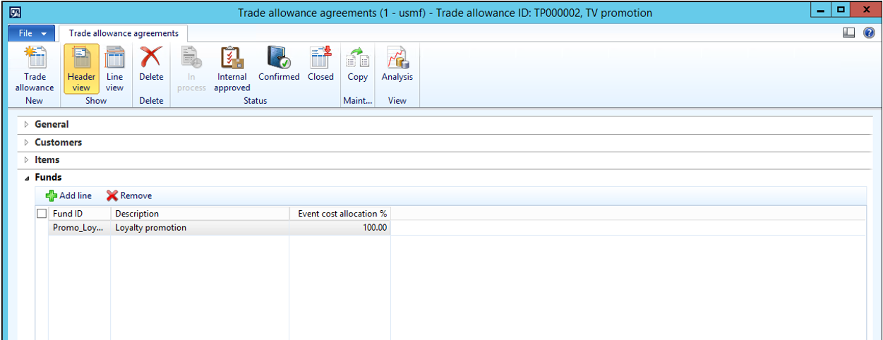 Trade allowance agreements funds fast tab.