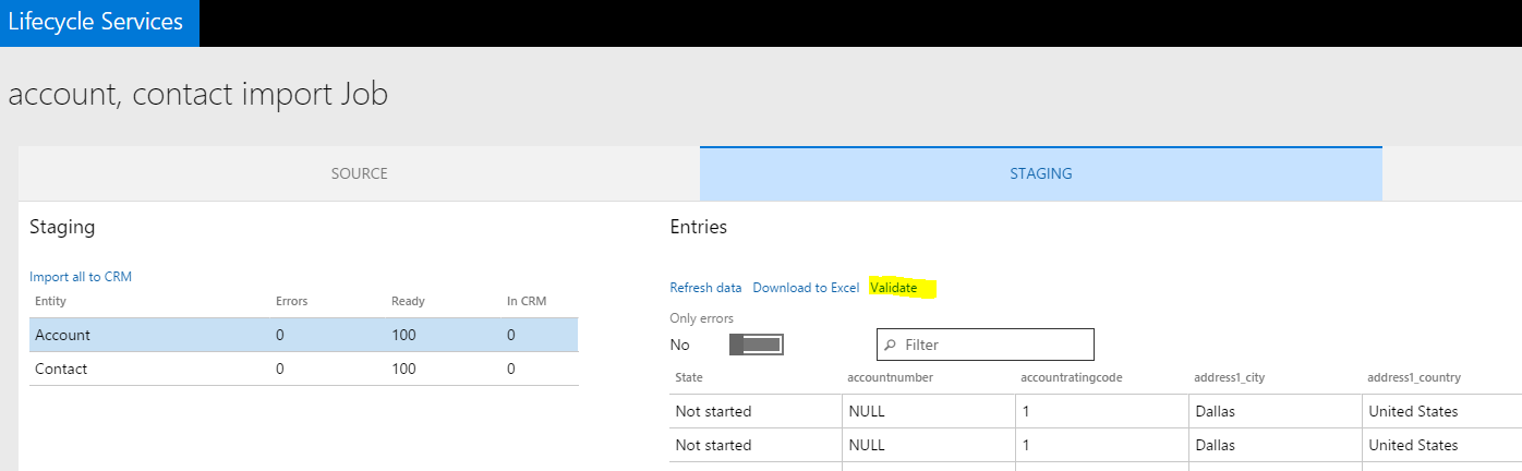 Account contact import job.