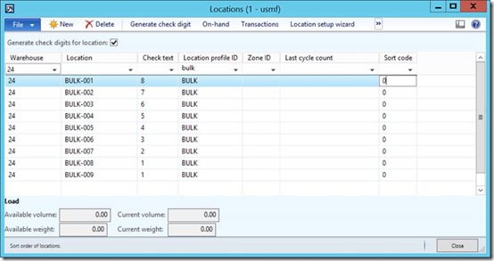 clip_image075 Warehouse 24 having bulk locations check digits.