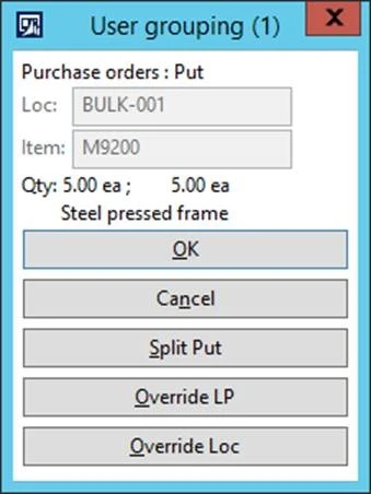 Put instruction presented to user.