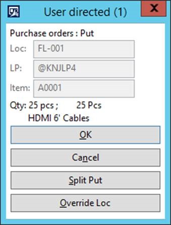 User clicks override loc button to change the location.