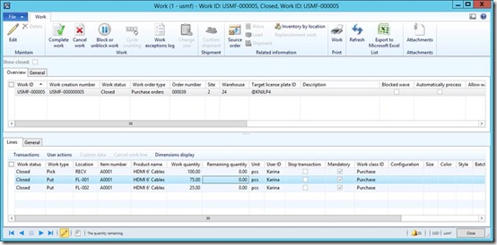 clip_image024 Work put transaction was split as a result of changing the location.