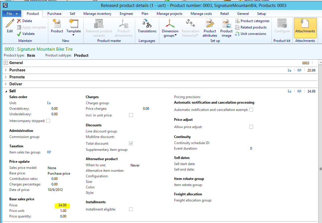 Released product details.