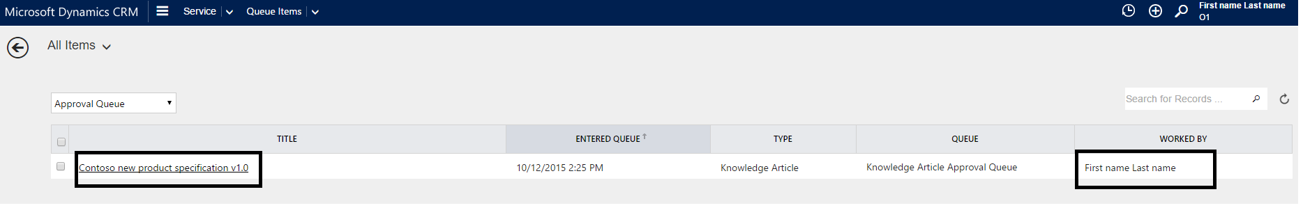 Populated worked by column.