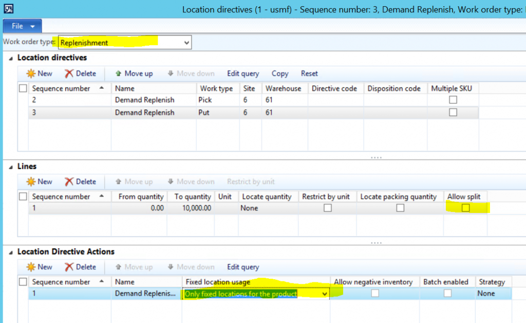 Location directives. Fixed location usage.