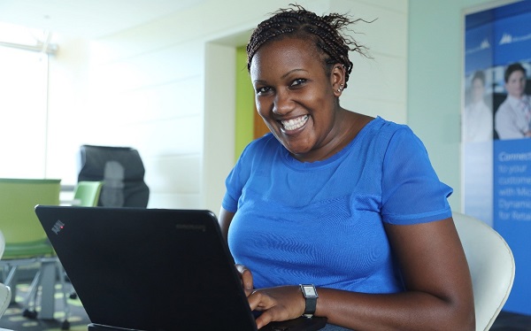 a person in a blue shirt