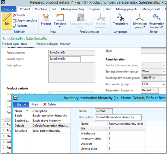 Inventory registration hierarchy.