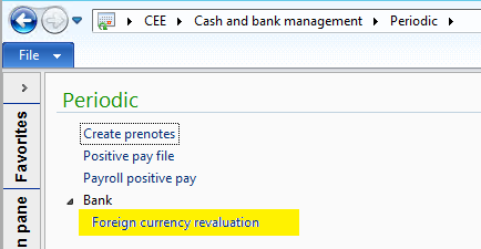Cash and bank management/Periodic/Bank/Foreign currency revaluation