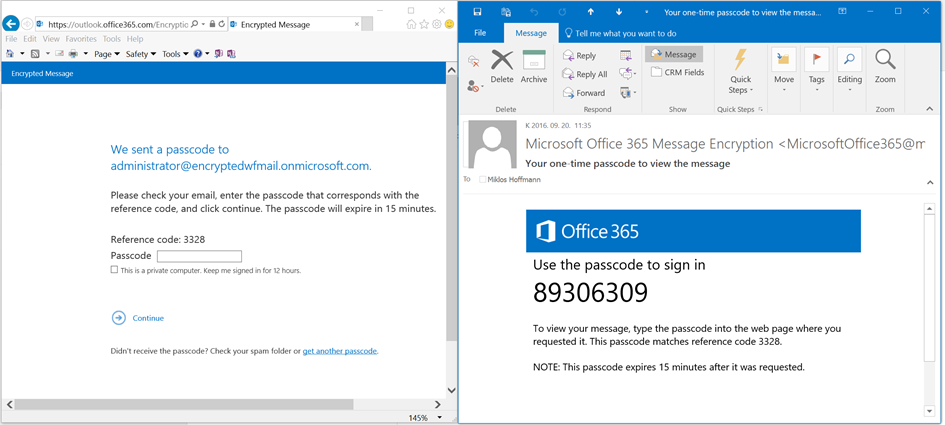 Use the one-time passcode option