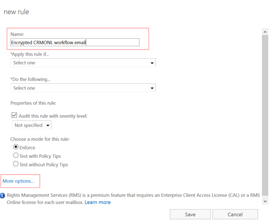 Specify rule details