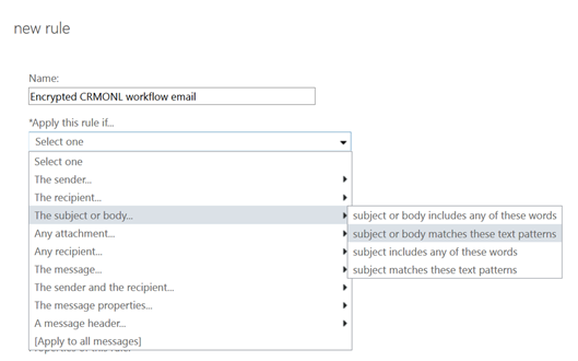 Select when the rule should apply