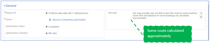 Display message in optimization request