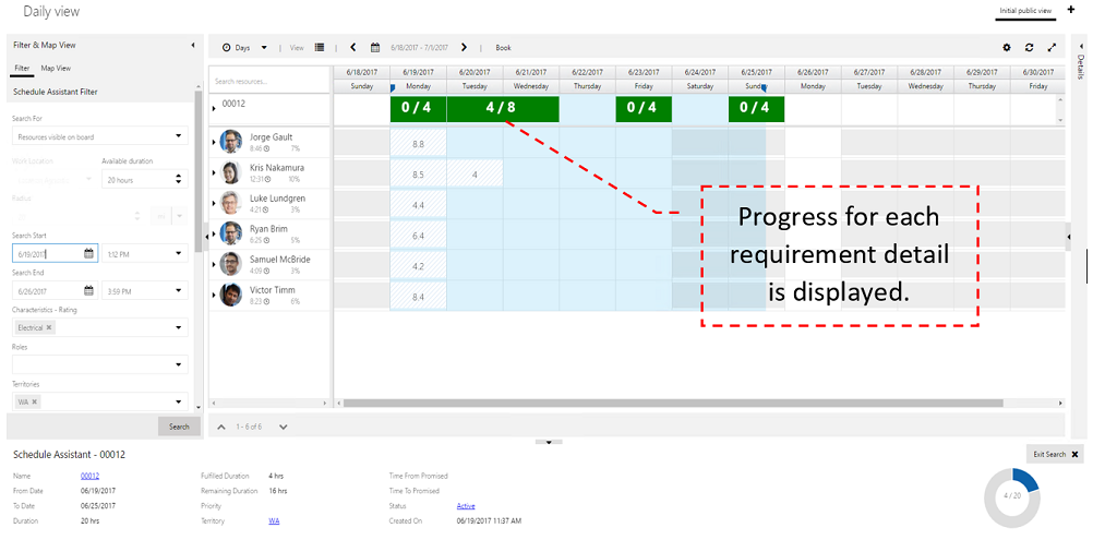 Fulfillment enhancement requirement breakdown: Progress of Requirement Detail