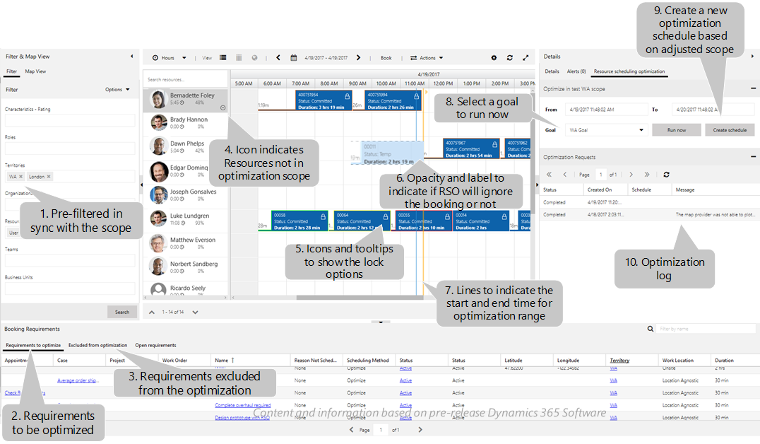 Resource scheduling optimization enhancements