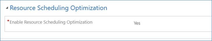 Set Enable Resource Scheduling Optimization to Yes
