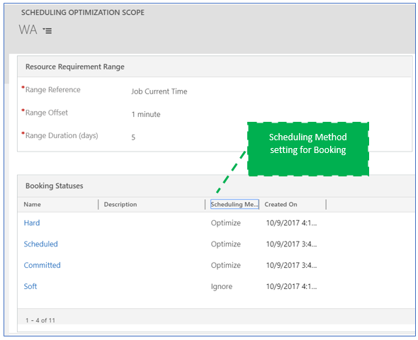 Show booking statuses in the schedule optimization scope