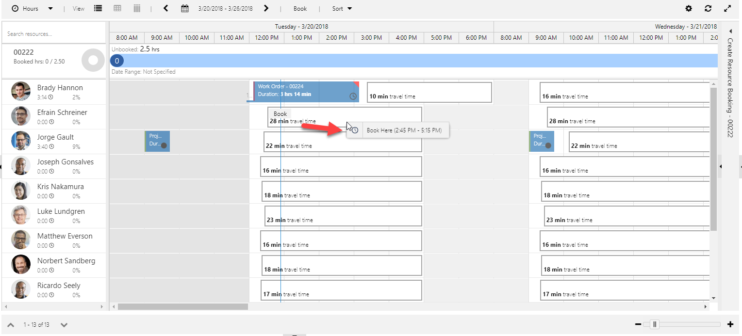 Book Here adjusts for ETA and end time
