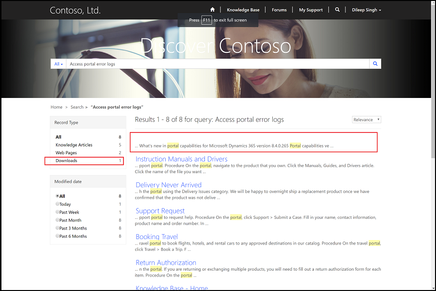 Search within attachment content