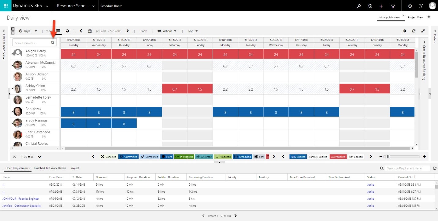 Screenshot showing search icon in resource search bar