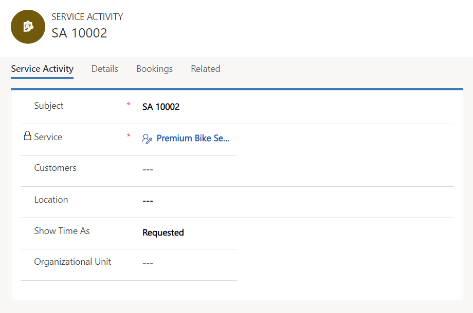 Create and schedule a service activity