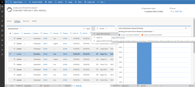 Screenshot of applying overwrite