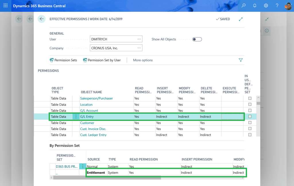 Effective Permissions page