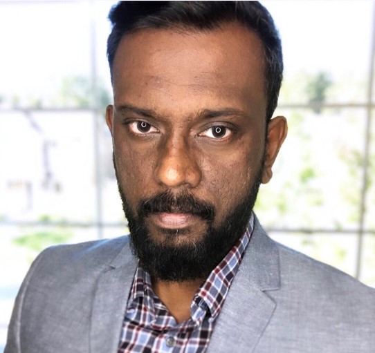 a man looking at the camera